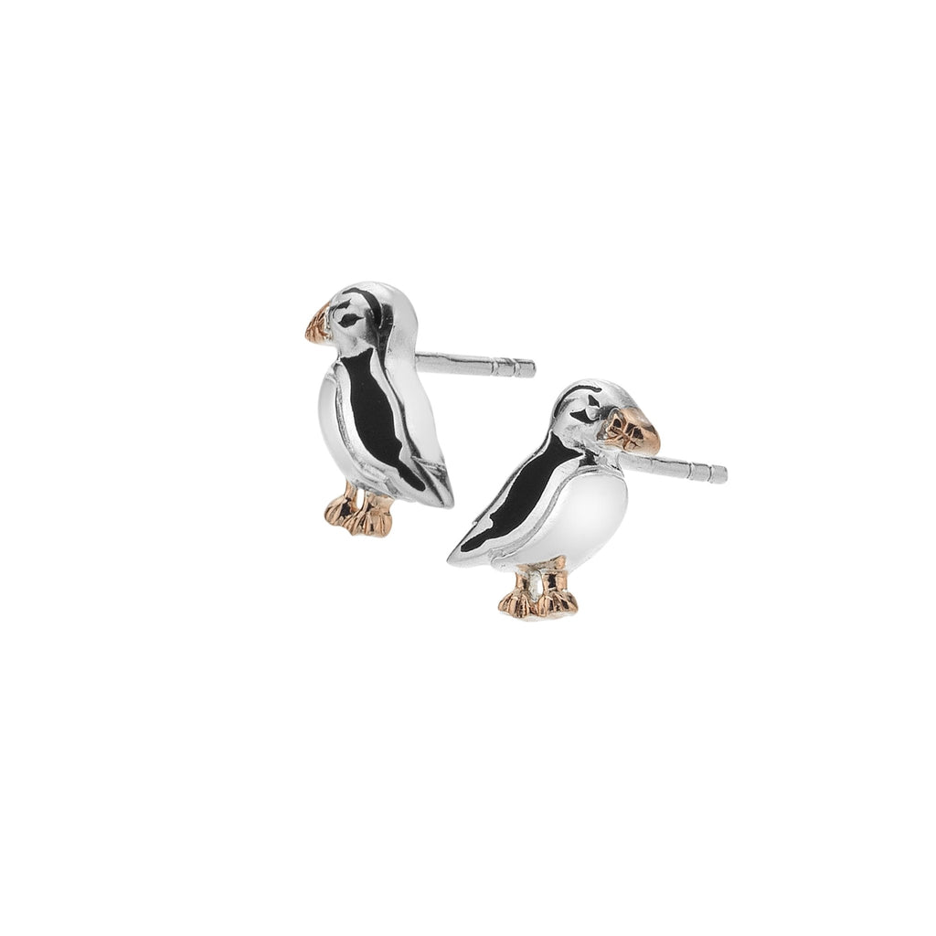 Clifftop puffin studs - SilverOrigins