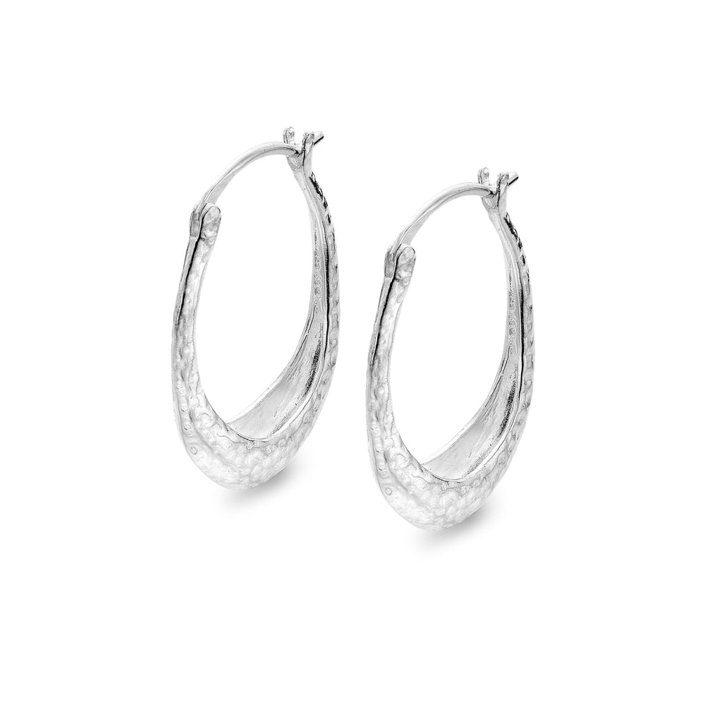 Cornish hammered hoops - SilverOrigins
